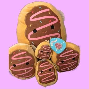 ALL NWT 5 Squishmallow Kellytoy Deja The Donut Poptart 12" 8" 7" 5" & 3.5" Clip